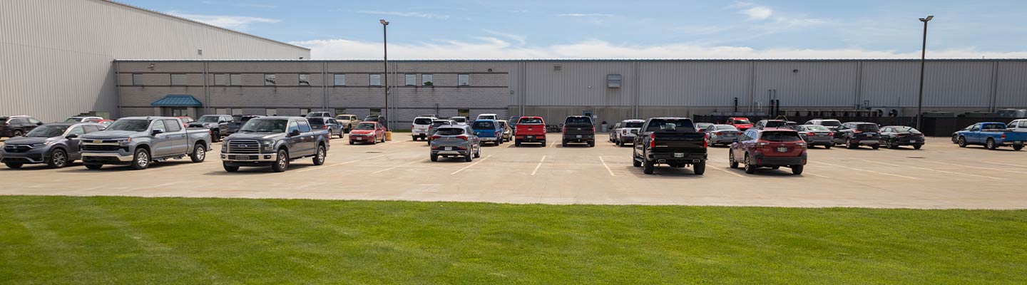 Building with parking lot